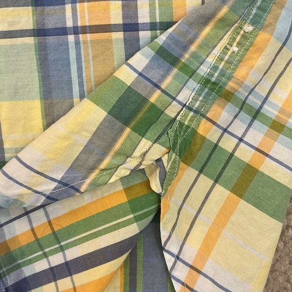 Ralph Lauren Beach Twill Plaid Shirt Short Sleeve Cotton Button Front Pocket XL - Picture 5 of 14